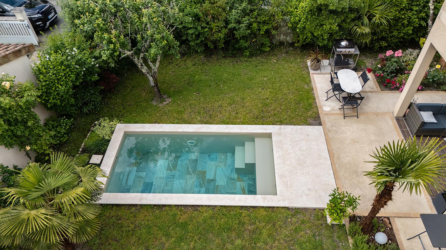 Piscine fond carrelé HybridPool à Bruges